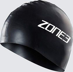 ZONE3 Gorro de natación de Silicona Unisex, 48 g, Color Negro, Talla única