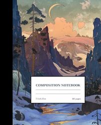 Composition Notebook: Winter Valley | 7.5 x 9.25in | 110 pages: Lined Notebook | College Ruled | School, College, University, Work, Personal Journal