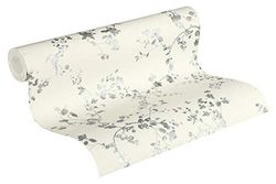 Livingwalls Metropolitan Stories Lola Paris 368962 Papier peint à fleurs en papier peint non tissé métallisé Noir/blanc 10,05 x 0,53 m