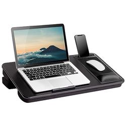 LapGear Elevation Pro 88108 - Scrivania con poggiapolsi in gel, poggiapolsi in gel, tappetino per mouse, cuscino booster e supporto per telefono, per computer portatili fino a 17,3", colore: Nero