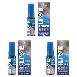 Live Schwarzkopf Colour Drops, Vegan, Semi-Permanent, Lasts 2 to 12 Washes, Ice Silver, 30 ml (Pack of 3)