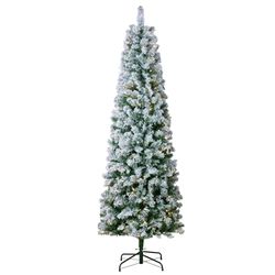 VEVOR Kunstkerstboom, kunstbloemen, 1,98 m, kerstboom voor feestjes met 250 witte ledlampen, 814 takpunten, metalen basis voor feestjes thuis en op kantoor