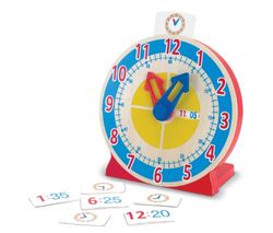 Melissa & Doug 14284 Turn and Tell Clock Developmental Toy Motor Skills 3+ Gift for Boy or Girl, Brown, 27.305 cm*60.325 cm*27.94 cm