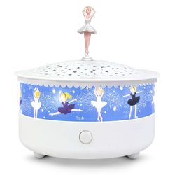 Trousselier - Musical and Ballerina Baby Night Light - Crying Detector Night Light USB Rechargeable Star Projector - 4 Music Included - 14 cm