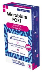 NUTRIGÉE - Microbiote Fort Minceur - Ventre Plat - Régule Le Transit, Nourrit La Flore Intestinale - Complexe Synergique - 2 Prises/Jour - 30 Gélules - Programme de 15 Jours - Fabriqué en France