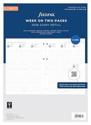Filofax Agenda 26-68714, formato A4, settimana su due pagine, 5 lingue, 2026