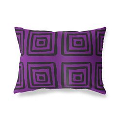 BonaMaison Viola-Nero Fodera per Cuscino Cotone e Copricuscini Federa per Divano Casa Soggiorno Camera da Letto Decorazione Interni ed Esterni, 35x50 Cm - Progettata e Prodotta in Turchia