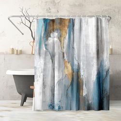 Americanflat PI Creative Art Rideau de Douche Abstrait 100% Polyester avec 12 Crochets – Rideaux de Douche pour Salle de Bain – Rideau de Douche Artistique 180 x 188 cm