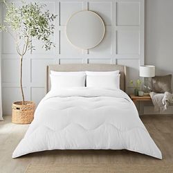 Night Lark Coverless Duvet Single 10.5 Tog Seersucker Set - Polar White. Supersoft, Cosy and Lightweight Quilt. A Machine Washable, Hypoallergenic, Quick Drying All in One Comforter & Pillowcase