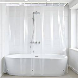 ANSIO ARVO Rideau de Douche imperméable en PEVA pour Salle de Bain sans Crochets – Résistant à la moisissure – Transparent 180 x 180 cm