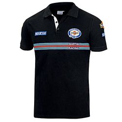 Sparco Martini Racing Polo, Negro, Estándar Unisex Adulto