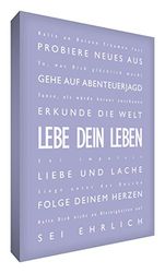 'Little Helper lvlf1624–16 G Feel Good Art Tableau en toile vie Typographie moderne, 60 x 40 cm, VIOLET