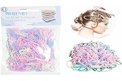 PARENCE - Set di 300 piccoli elastici resistenti per capelli - fermaglio per capelli (mix di colori chiari)