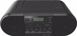 Panasonic RX-D500EG-K Boombox (Radio FM, Altavoz Inalámbrico, Reproductor de CD, Despertador), Negro
