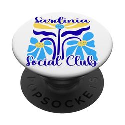 Cerdeña Social Club Mediterráneo Abstracto Boho Flores PopSockets PopGrip Adhesivo