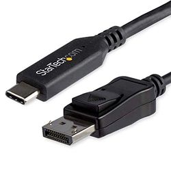 StarTech.com Cable de 1,8m USB-C a DisplayPort 1.4, Adaptador Conversor de Vídeo USB Tipo C a DP 1.4 de 4K/5K/8K con Modo Alt, HBR3/HDR/DSC, Cable DP 8K 60Hz para USB-C/Thunderbolt 3 (CDP2DP146B)