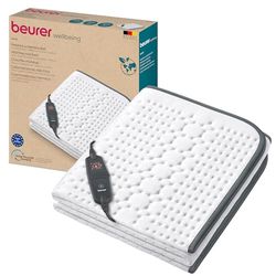 Beurer UB 60 Green Planet Calientacamas, materiales reciclados, con desconexión automática, 4 ajustes de temperatura, sistema de seguridad, 150 x 80 cm, interruptor LED extraíble, lavable a máquina