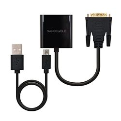 DVI 24+1 mannelijk naar VGA HDB15 vrouwelijke converter in zwart, kabellengte 10 cm, maakt de omzetting van een DVI naar VGA-signaal zonder kwaliteitsverlies - ideaal voor het aansluiten van apparaten