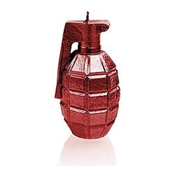 Candellana Hecho a Mano Grenade Vela de Regalo - Divertida - Vela Decorativa - Decoración del Hogar - Regalos para Amigos - Mecha de Algodón - Tiempo de Quemado 25h - Vela Red Metallic