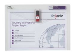 Snopake 15723 Polyfile A4 Popper Wallet File with Clear USB/Memory Stick Pocket Classic Clear (Pack of 5)