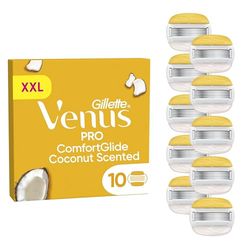 Gillette Venus Pro ComfortGlide 10 Lamette Di Ricambio A 5 Lame per Rasoio Da Donna Venus, Al Profumo Di Cocco, Lamette Donna adatte a Depilazione Intima
