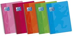Oxford Classic 100430172 - Pack de 5 cuadernos espiral de tapa blanda, Fº