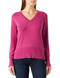 JACK & JONES Jxaretha Soft V-Cuello Knit Noos Suéter, Fucsia, M para Mujer