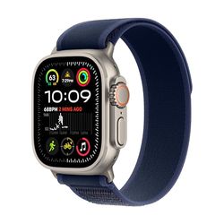 Apple Watch Ultra 2 GPS + Cellular 49mm Smartwatch, Sports Watch with Natural Rugged Titanium Case with Blue Trail Loop - S/M. Fitness Tracker, Precision GPS, Extra-Long Battery Life, Carbon Neutral