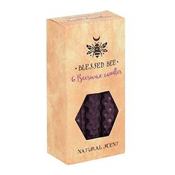 Majestic Purple Beeswax Spell Candles - 11cm x 5.5cm (Pack of 6) - Long-Lasting & Vibrant Decor, Magical Ambience – Perfect for Home & Office