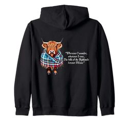 Vaca de las Tierras Altas con famoso poema escocés por Robert Burns Sudadera con Capucha