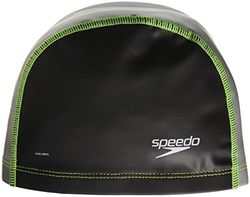 Speedo Gorro de natación Unisex para Adultos, Ajuste elástico, Negro/Plateado, L/XL