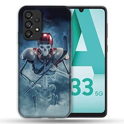 Cokitec Custodia per Samsung Galaxy A33 5G Sport Hockey Scheletro