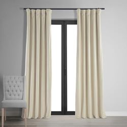 HPD Half Price Drapes Signature Velvet Blackout Curtains for Bedroom 50 x 120 (1 Panel), VPCH-180103-120, Neutral Ground