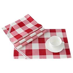 Table Placemats Plaid Placemats Buffalo Plaid Place Mats Set of 4 Christmas Table Place Mats for Home Dining Kitchen Table Decor