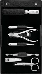 ZWILLING Set per manicure e pedicure da viaggio, in pelle, 7 pezzi, nero