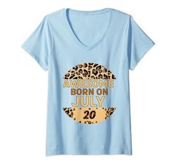 Donna Fantastico compleanno con stampa leopardata dal 20 luglio Maglietta con Collo a V