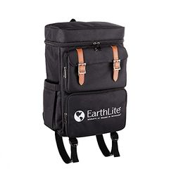 Earthlite LMT Go-Pack - Zaino da viaggio per massaggiatori, impermeabile, porta di ricarica USB, scomparti multipli, Nero