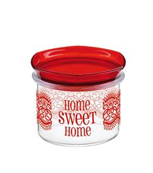 Cosmoplast 2796107, Glass Jar, Red