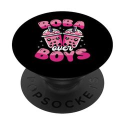 Té de burbujas con estampado Kawaii de Boba Over Boys, bebida asiática PopSockets PopGrip Adhesivo