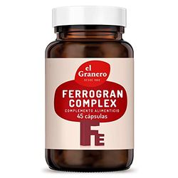 El Granero Integral - Ferrogran - 45 Cápsulas - Elaborado con Gluconato Ferroso y Extractos de Remolacha y Acerola - Contribuye al Metabolismo Energético y a Reducir la Fatiga