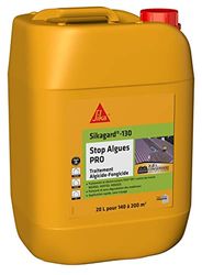 Sikagard 130 Stop Algues Pro, Traitement algicide et fongicide, formule professionnelle, prête à l'emploi, anti-algues vertes, rouges et résidus noirs pour mur, façade, toiture, terrasse, 20L