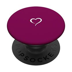 Magenta Burgundy Hand Drawn Heart Minimalist Love PopSockets PopGrip: Swappable Grip for Phones & Tablets