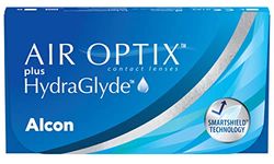 Air Optix plus HydraGlyde Lentes de contacto de reemplazo mensual, Pack de 3, R 8.6 mm, D 14.2 mm, -4.5 Diopt