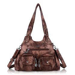 Angel Kiss Handbags for Women Hobo Bags for Large Tote Bag Soft PU Leather Multi-Pocket Shoulder Bag Top Handle Handbag