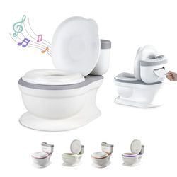 Pot Bébé Toilette Musical Pour Apprentissage De La Propreté - Toilette Bebe & Enfant - Confortable Anti Dérapant Avec Bruit De Chasse & Musique - Pot Amovible - Rehausseur Toilette Reducteur Toilette