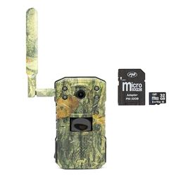 PNI Paquete de cámara de Caza Hunting 250C con Internet dúplex 4G LTE + Tarjeta de Memoria MicroSD 32 GB con Adaptador SD
