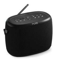 Pure Woodland Altavoz para Exteriores con Bluetooth y Radio Dab+/FM (Resistente al Agua IP67, portátil, batería de 14h jardín y Camping) Negro