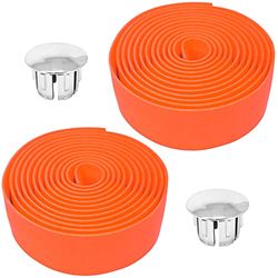 cyclingcolors 2 x fietskleerhangerband, comfort, EVA-schuim, zelfklevend, verchroomd, cyclus fixie singlespeed, oranje