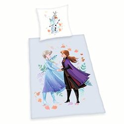 Herding Disney's Frozen bäddset örngott 80 x 80 cm påslakan 135 x 200 cm med knappstängning 100% bomull/flanell flerfärgad