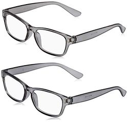 The Reading Glasses Company Óculos de leitura cinza leitores valor pack 2 homens mulheres Rr77-7 +1,00 2 unidades 58 g